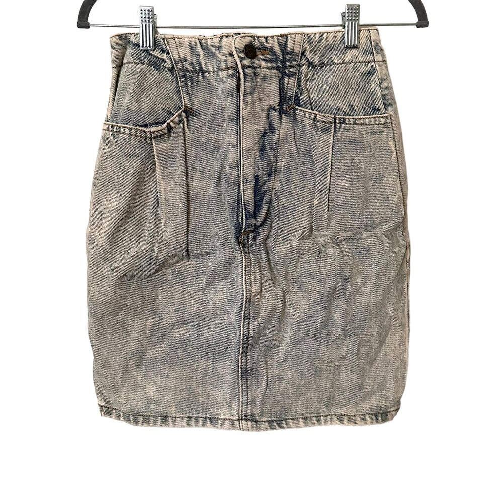 SAPMAN Acid Wash Vintage Denim Mini Skirt Sz 4